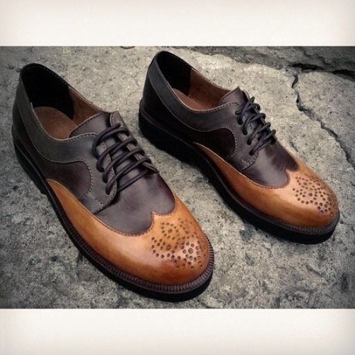 Womens Brogues Oxfords for Women Leather Shoes by BunniesBrothers