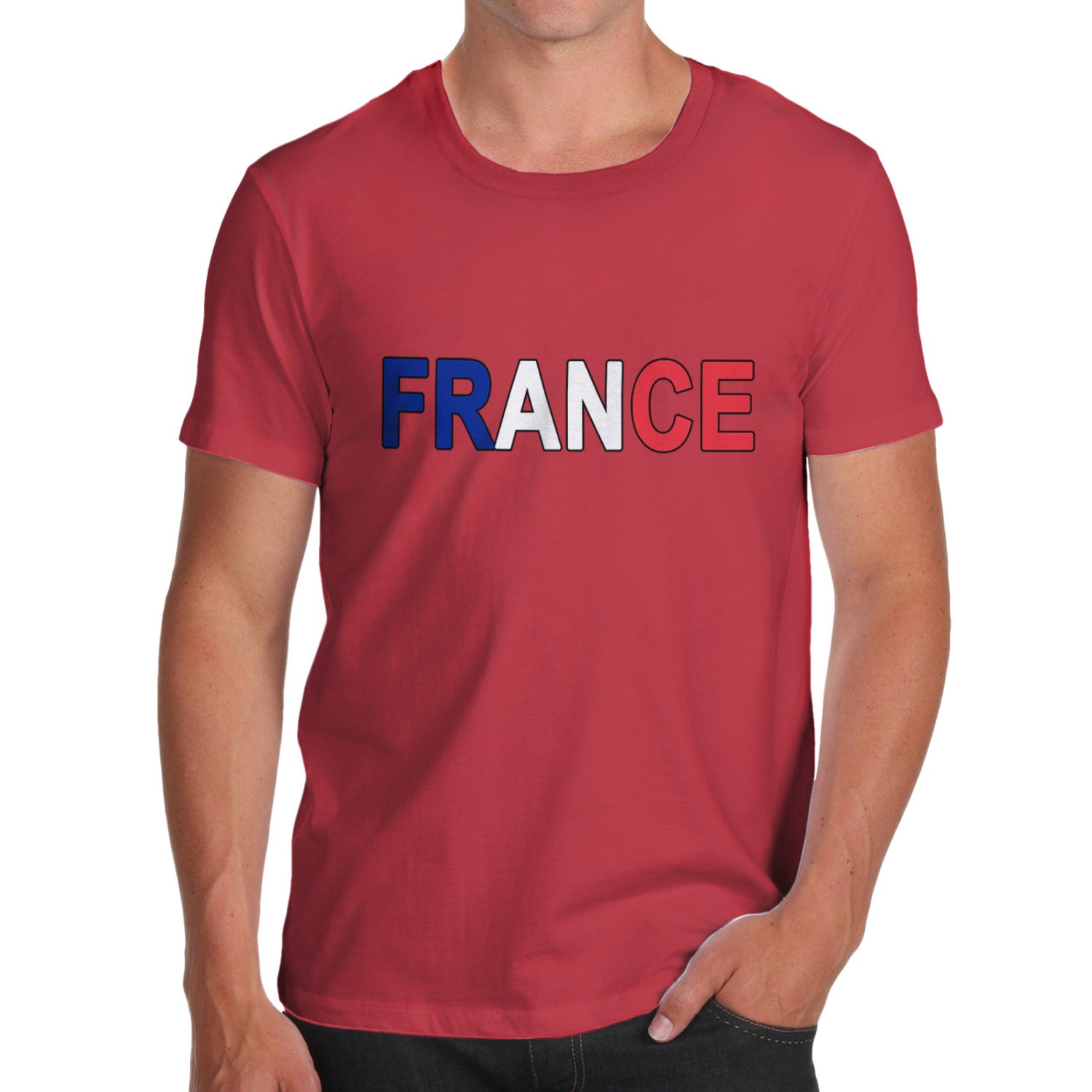 Men's France Flag Football T-Shirt by TEapparel on Etsy