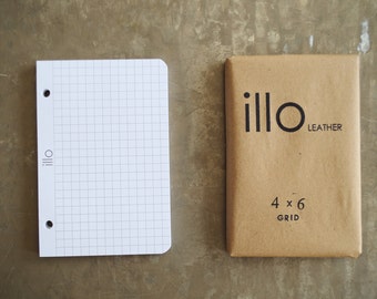 180 sheets, 4"x6", extra notebook paper for Illo Leather refillable notebooks 80lb Rolland Enviroprint 100% post consumer recycled paper