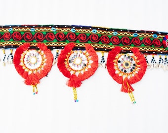Vintage kuchi embroidery mirror belt