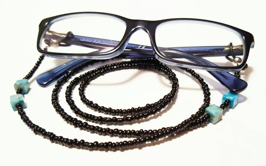 Turquoise Accent Beaded Eyeglasses chain