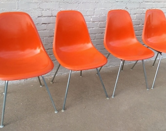 Herman Miller mid century modern shell chairs