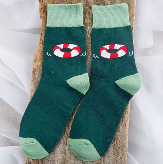 Raft Retro Socks by StainedClassWindow on Etsy