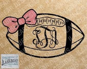 Football With Bow Monogram