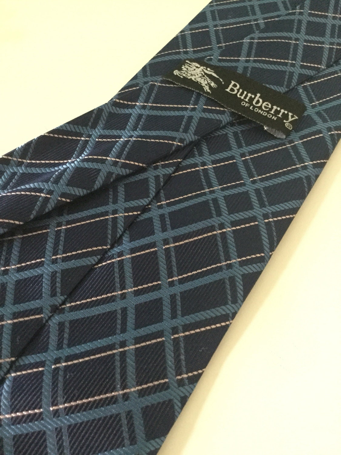 Silk Burberry mens necktie blue by VintageMTLsud on Etsy