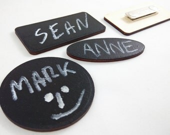 10 pcs. set, Chalkboard Magnetic Name Tags, Name Tags, Name Badges, Reusable Name Plate, Plaque, Office, Party, Birthday, Wedding, Corporate