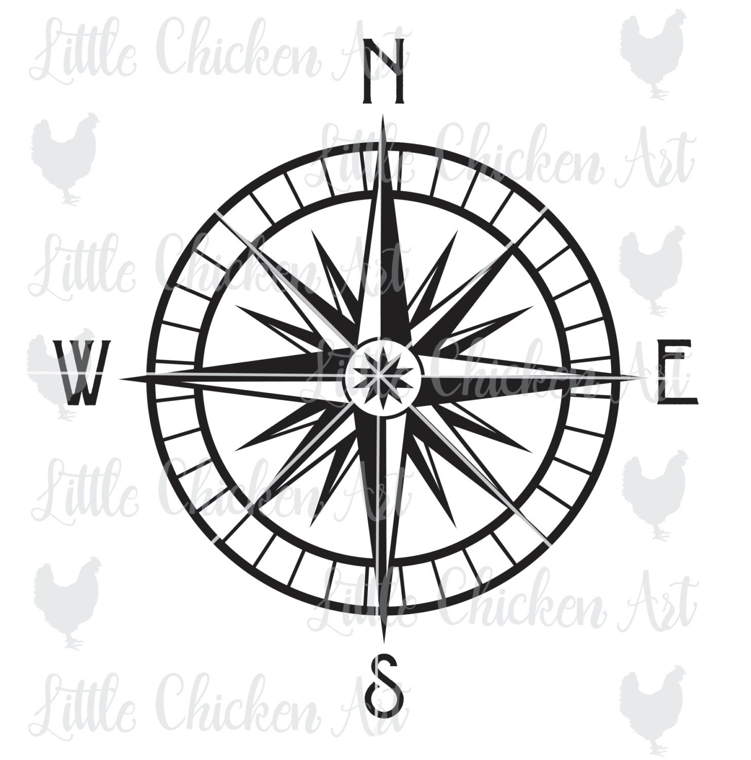 Download Nautical Compass, svg file, cut file, clip art, Silhouette ...