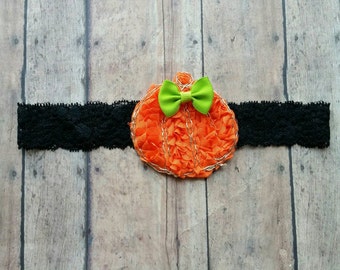 Pumpkin headband - fall headband - baby pumpkin headband - girl headband - orange headband - thanksgiving headband - baby girl gift