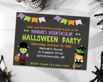 Halloween Invitations, Party Invitations, Kids Halloween Invitations, Halloween Party Invites, Printable Invitations for Halloween