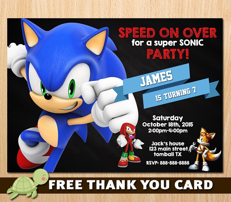 Sonic The Hedgehog Party Invitations 6