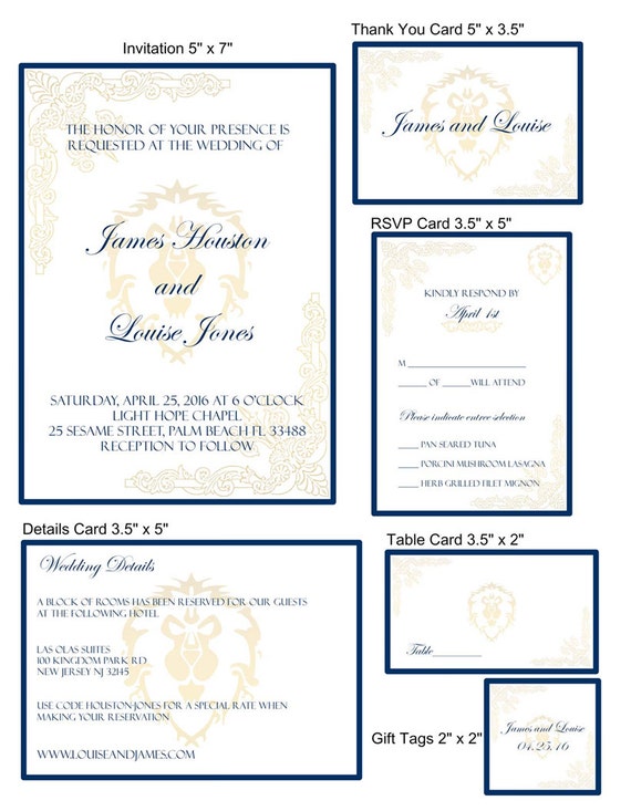 World of Warcraft Wedding Warcraft Invitation Warcraft