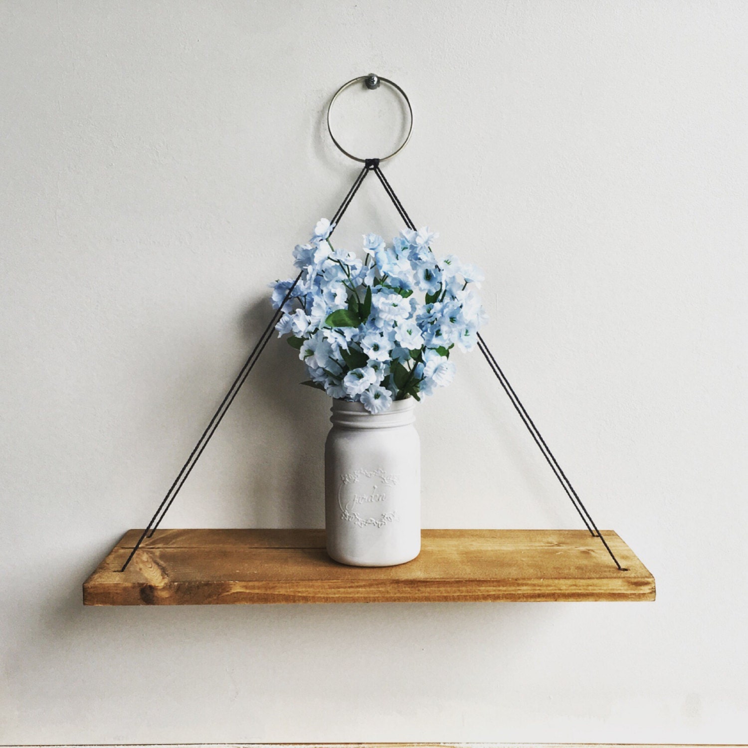 Hanging Shelf Cord Rustic Wood Shelf Floating Shelf