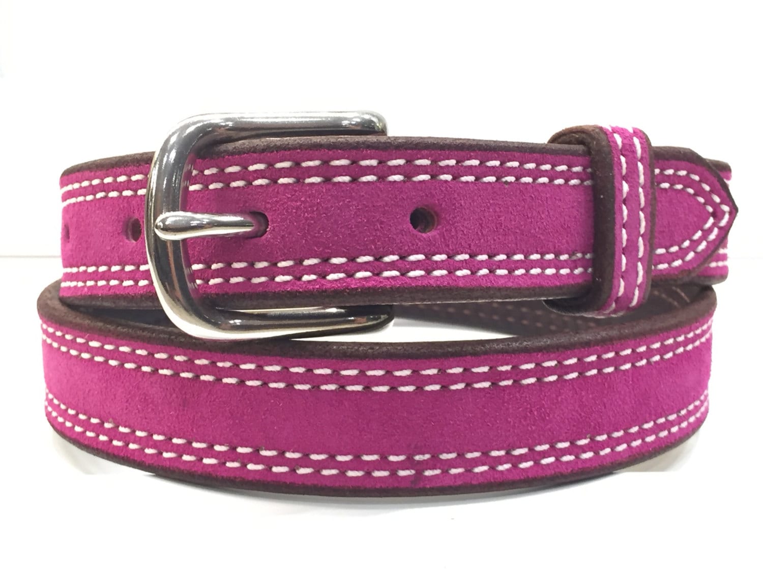 Hot Pink Suede Belt Pink Belt Suede Belt Leather Belt