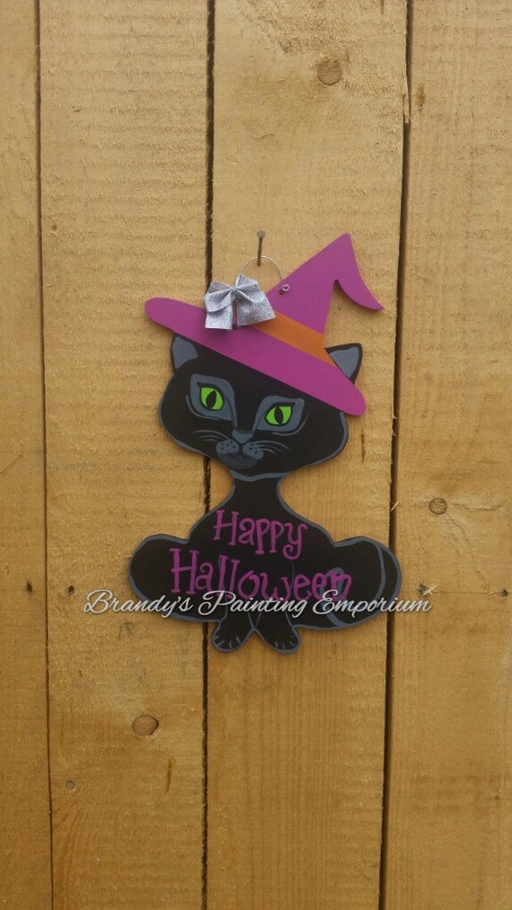 Halloween cat door hanger Halloween decor fall fall decor