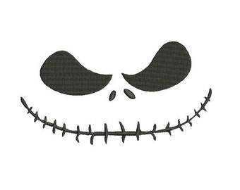 6 sizes - Jack Skellington Embroidery Design, Halloween Face Embroidery Design, Halloween Embroidery Design, Pumpkin Face, Instant Download