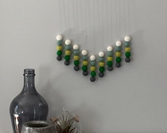 Felt Ball Wall Hanging / Felt Wall Hanging / Farmhouse Decor / Custom Made