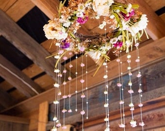 Vintage Rustic Chic Style Flower Chandelier (Great for Wedding or Nursery)