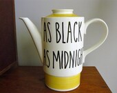 Agent Cooper quote hand painted vintage mid century coffee pot recycled humor Twin Peaks nostalgia display SALE