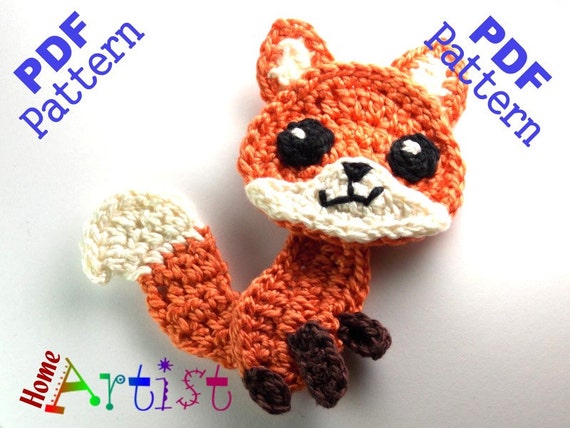 Fox 2 Crochet Applique Pattern