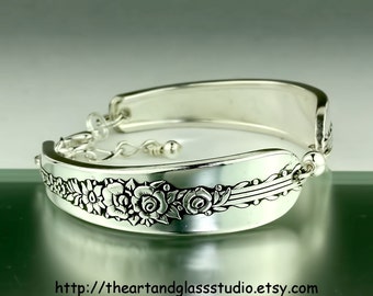 Silver Spoon Bracelet ROYAL ROSE Jewelry Vintage, Silverware, Gift, Anniversary, Wedding, Birthday