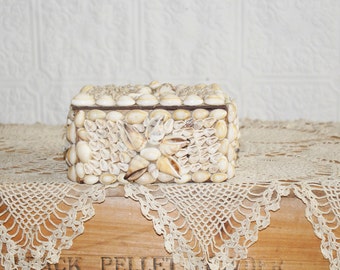 Vintage shell art box made in the Philippines