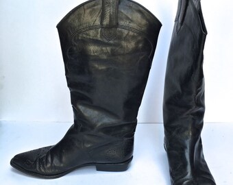 Vintage 80s Joan and David knee high oxford western boots