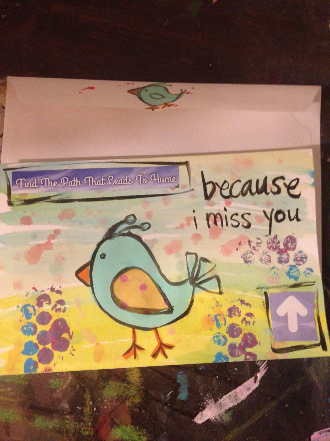 I miss you blank card