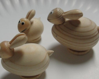 Unfinished Wooden Little Rabbits