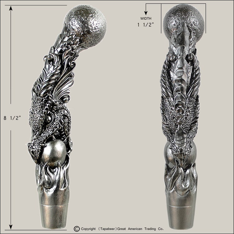 Dragon Beer Tap Handle kegerator tap handle Silver metallic