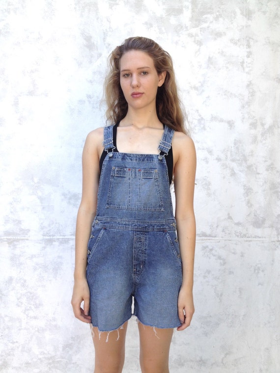 Overall Shorts GAP Denim High Waist Overalls by Chicaluna