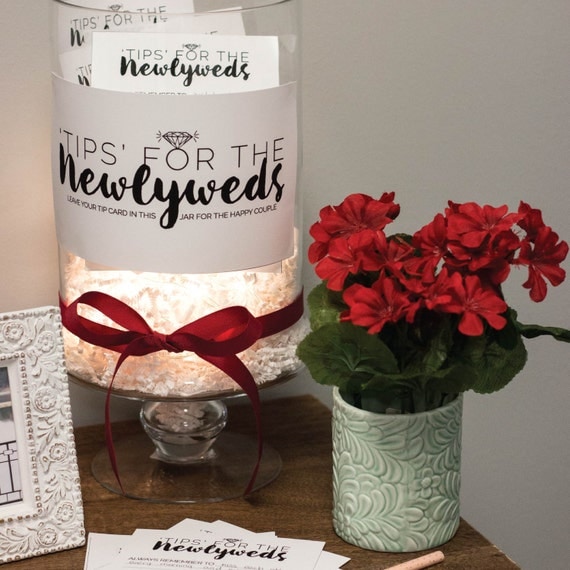 Newlywed Tip Jar DIY Printable Wedding Advice Cards Newlywed