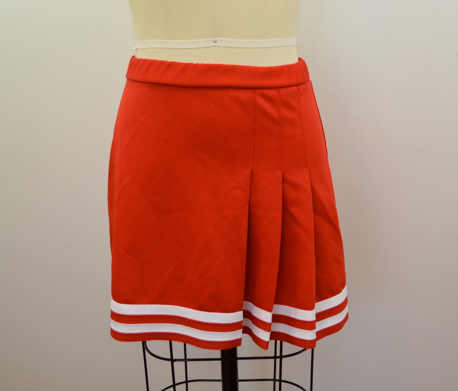 Vintage VARSITY Cheerleader Skirt size Medium RED with white