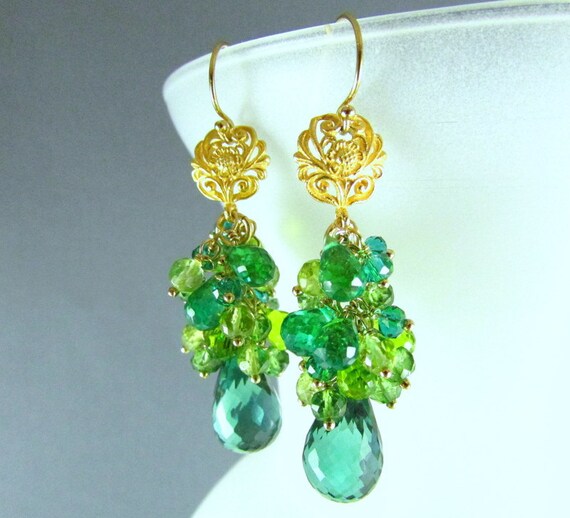 25 OFF Green Amethyst Peridot Green Apatite and Quartz