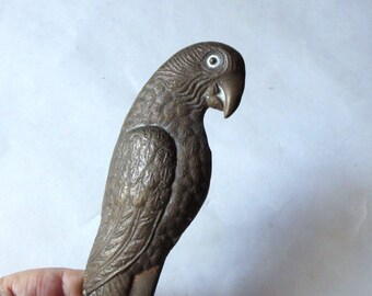 Vintage French Bronze Parrot Letter Opener Exotic Bird for the Desk