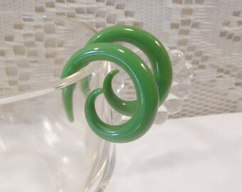 Glass spiral 4g jade green glass size 4 gauge