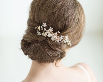Gold Bridal Hair comb, Wedding Head Piece, Rhinestone Hair comb, Wedding Hair Accessory