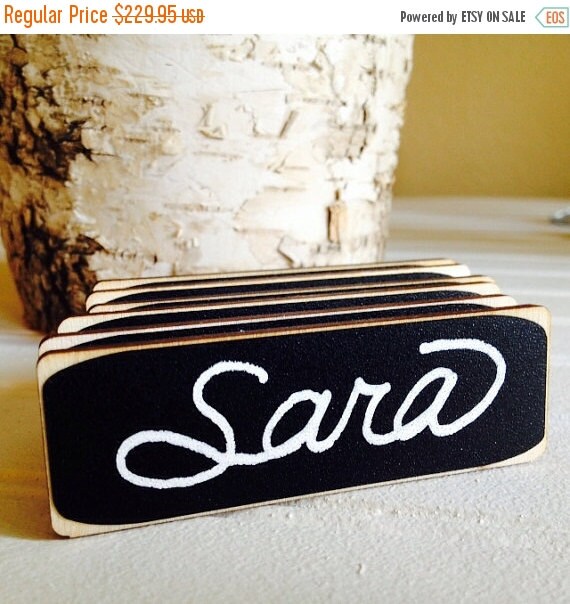 On SALE 100 Rectangle Chalkboard Name Tags by BradensGrace on Etsy