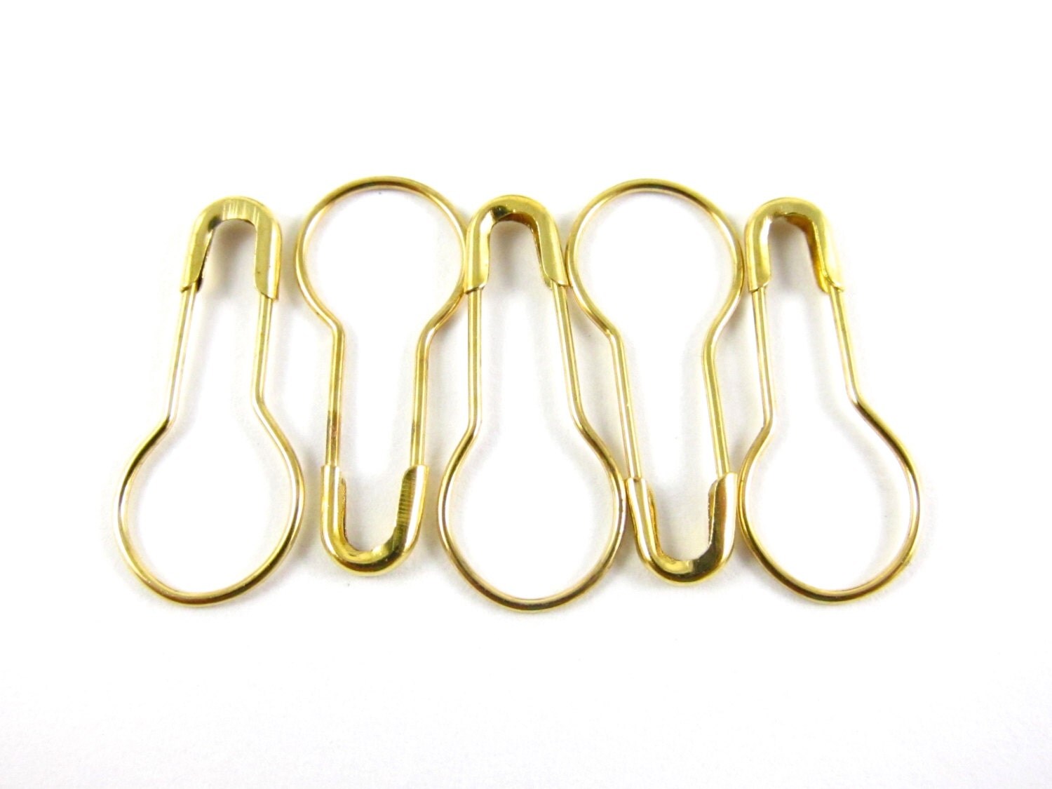 50 Pear Shaped Safety Pins Gold by waytobead on Etsy