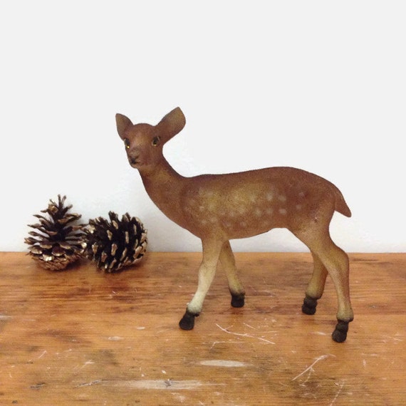 flocked deer figurine