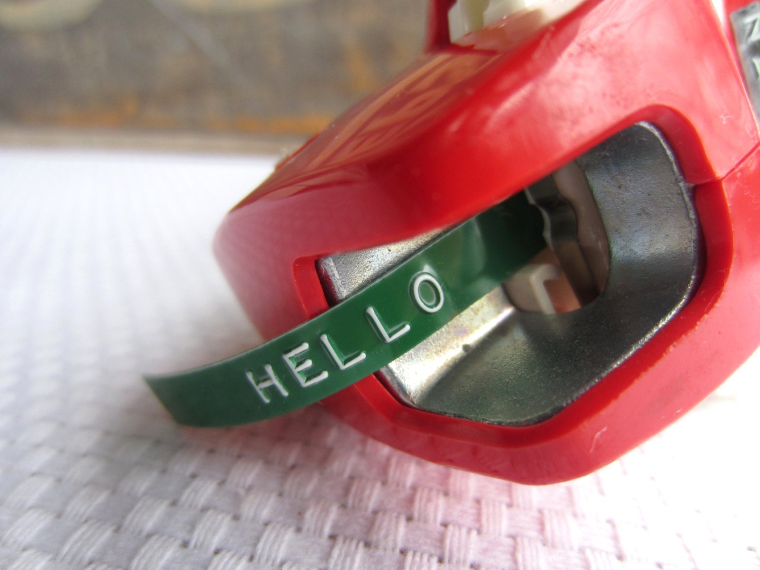 Vintage Red Astro Old School Label Maker