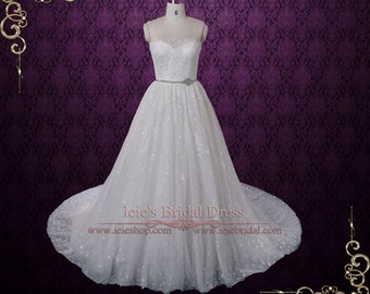 Items similar to Wedding Dress of French Alencon Lace over double silk ...
