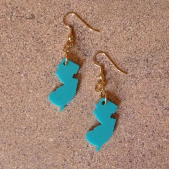 State Jewelry New Jersey Earrings Turquoise by purpleandlime