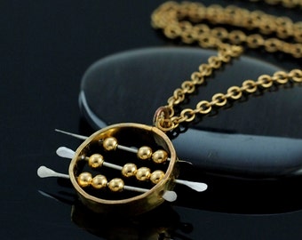 Abacus Necklace II in Brass and Stainless Steel