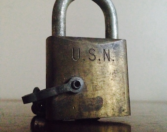 Vintage US Navy Brass Lock. Chicago Lock Company.
