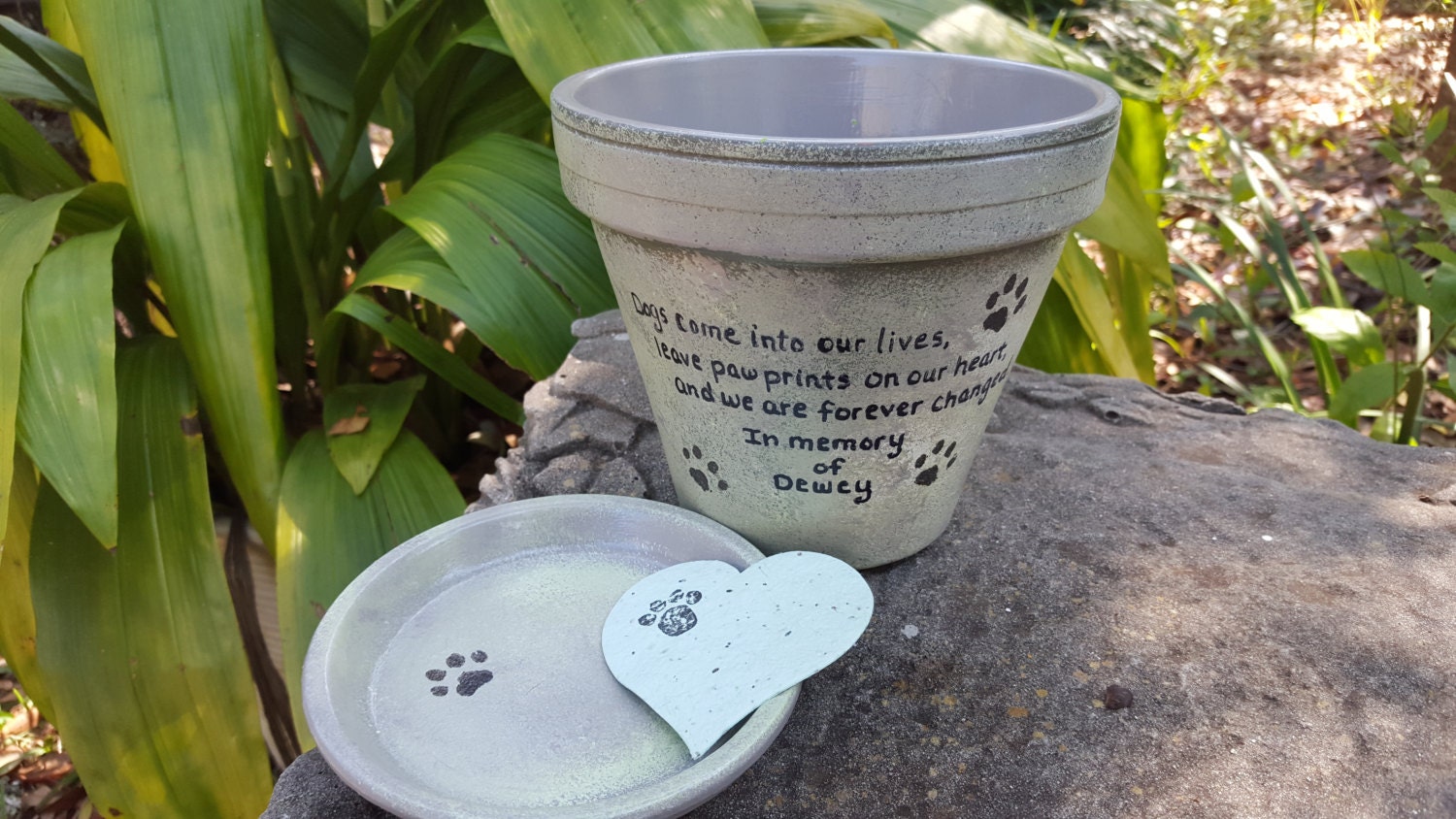 Pet Memorial Planter Large Flower Pot Painted Flower Pot