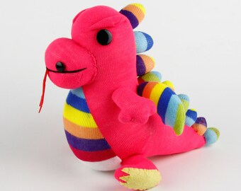 Handmade Pink Sock Dragon Stuffed Animal Doll Baby Gift Toys Birthday Gift Christmas Gift New Year Gift