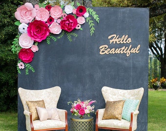 Paper flower backdrop, flower wall, flower backdrop, paper flower wedding backdrop, large flowers, giant paper flowers, custom paper flowers