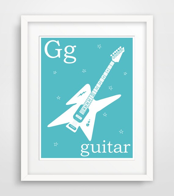 G is for Guitar, Instant Printable, Instant Download, Alphabet Art ...