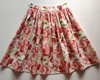 Cotton skirt. Spring tulips. Size S. Юбка из хлопка. 42-44 размер