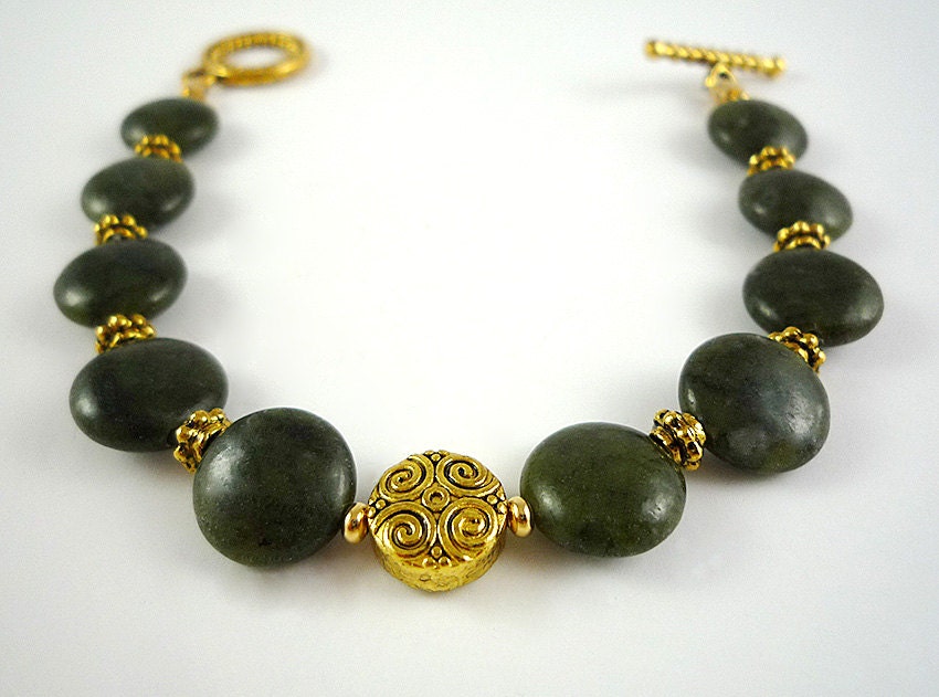 Jade Bracelet Dark Green Nephrite Jade Bracelet Green Jade